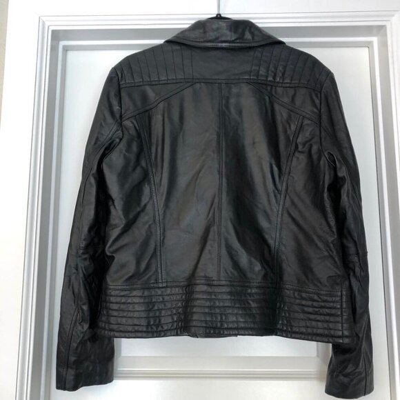 NWT GUESS Genuine Leather Moto Biker Jacket XL MSRP $550 - Picture 2 of 8